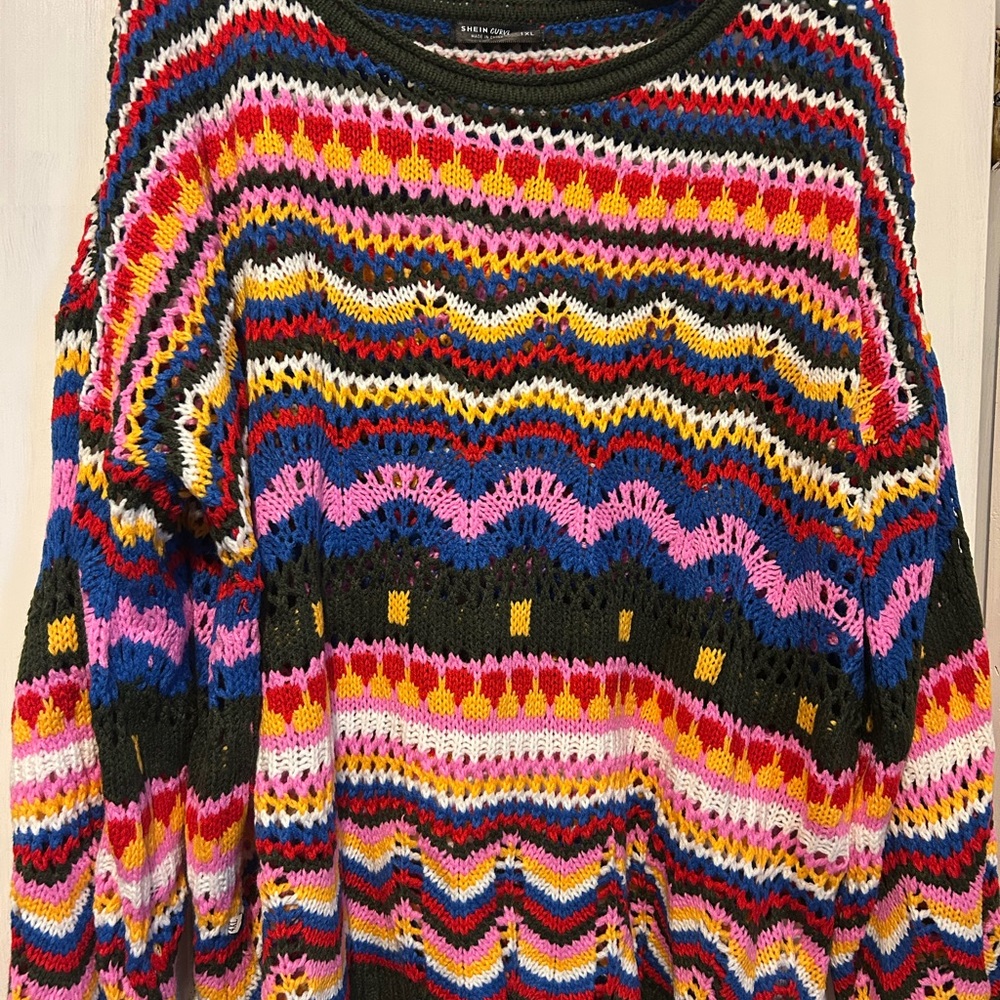 SHEIN Vibrant Multicolor Knit Sweater